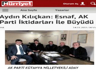 KÜTAHYA MİLLET VEKİLİ ADAY ADAYI AYDIN KILIÇKAN’IN ODAMIZI ZİYARETİ