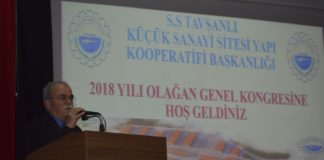 S.S Tavşanlı Küçük Sanayi Sitesi Yapı Kooperatifi’nin 2018 Yılı Olağan Genel Kurul Toplantısı Tavşanlı Kültür Sarayında 22.02.2019 Cuma günü saat: 17:30’da yapıldı